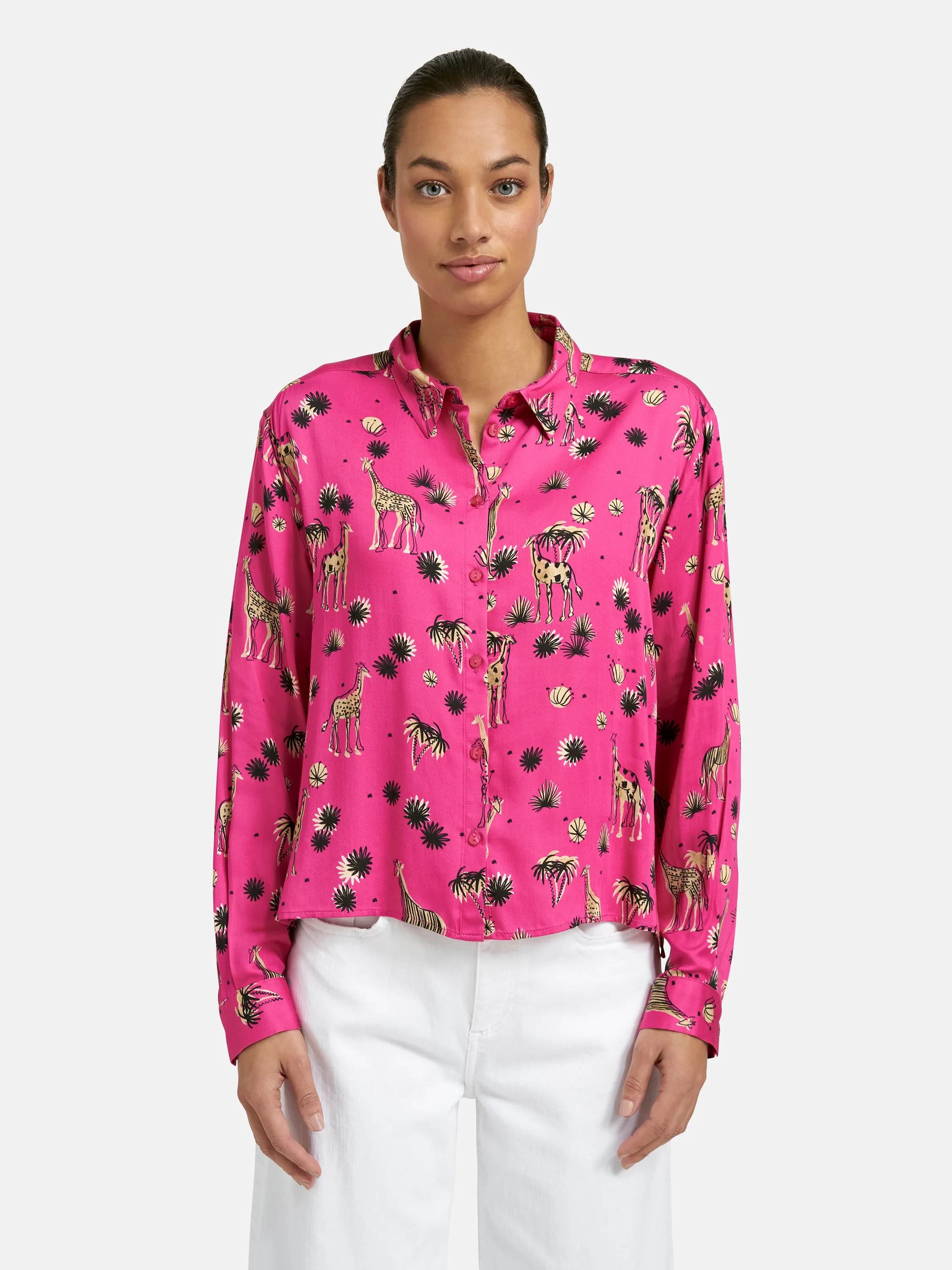 Short Fitted Short Collar Blouse