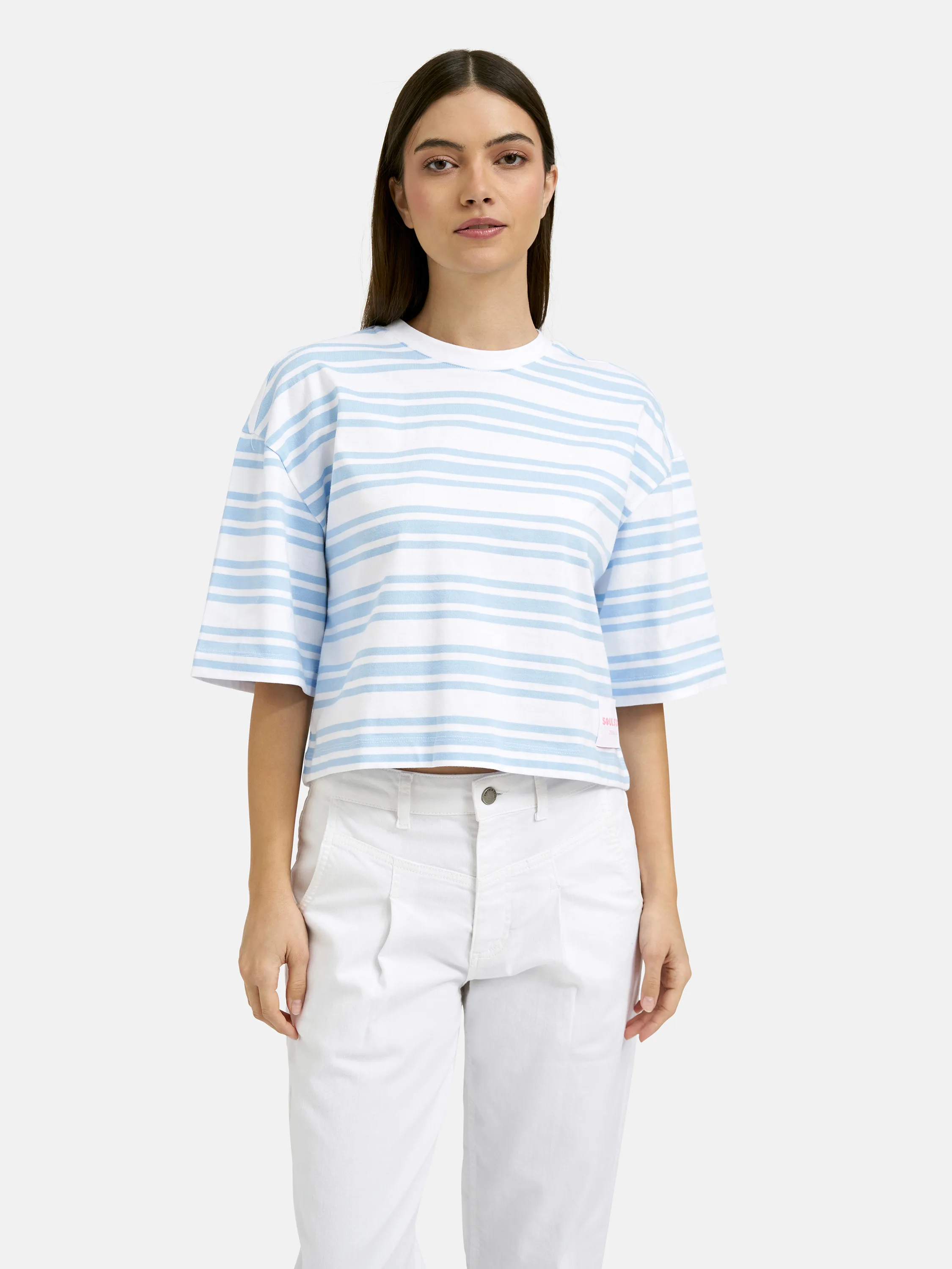 Boxy cropped T-shirt Striped