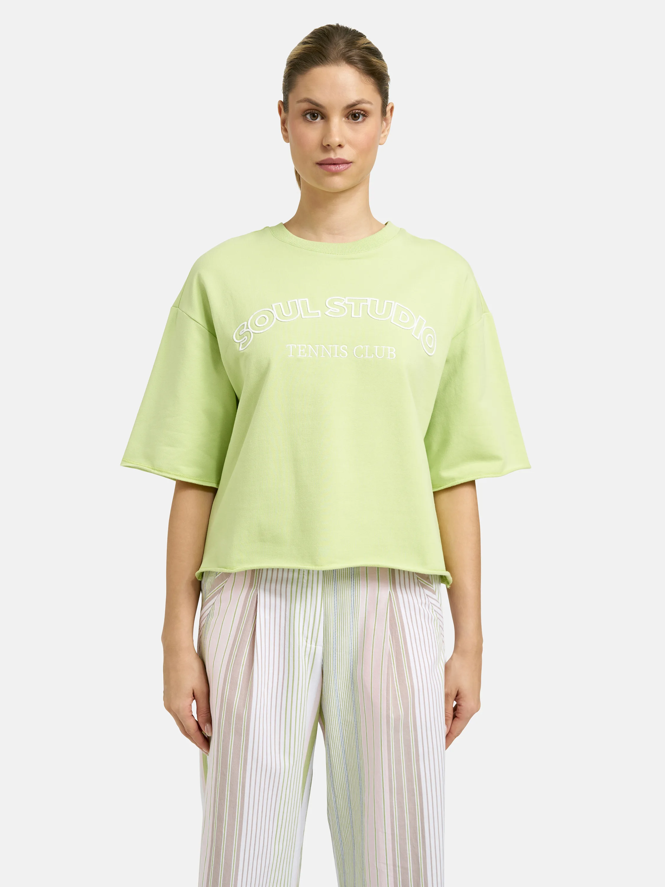 Boxy cropped College Sweatshirt Shortsleeve